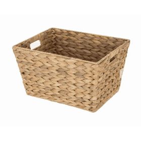 (6 pack) Large Water Hyacinth Decorative Storage Basket with Handles, 14 in x 11 in x 8.5 in