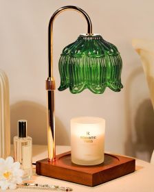 Green Candle Warmer Lamp with Timer & Dimmer, Candle Lamp Warmer Adjustable Height, Birthday Valentines Day Gifts for Women Mom