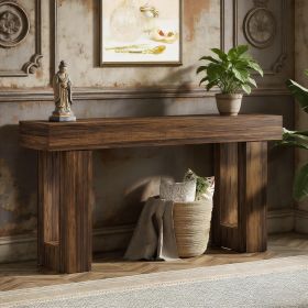 Wooden Sofa Table, 63-Inch Console Table For Entryway
