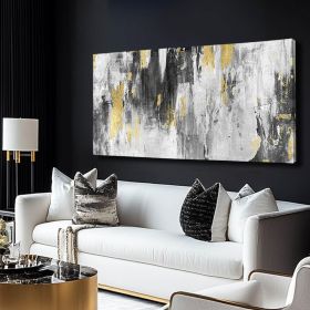 Grey Abstract Art Gold Textured Wall Art for Office Modern Artwork