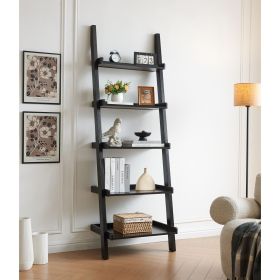Bookcase ladder five shelf popular modern design multi-depth shelves with rounded shelf barrier corners