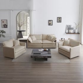 3 Piece Sofa Set with Arm Pillows and Toss Pillows , Sofa Set Include 2- Piece of Arm Chair and One 2-seat Sofa