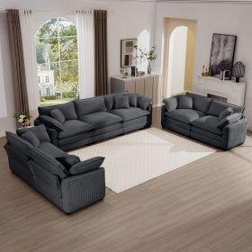 Modern Fabric Living Room Sofa 2-Piece Set, One 2-Seater Sofas, One 3-Seater Sofas Sofa with 8 Cushion Upholstery Large Deep Seat Recliner