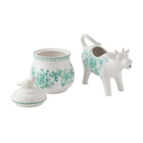 Agatha Stoneware Sugar Bowl Creamer Set, Green