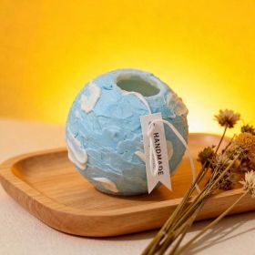 Innovative Spinning Globe Scented Candle Hand Poured Wax Candle With Round Shape For Home Decoration (Option: BLUE)
