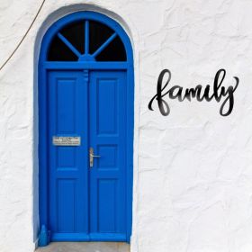 Vintage Metal Wall Sign For Family - Inspirational Quotes For Living Room (Option: Wrought iron decoration)