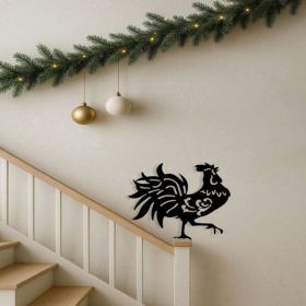 CIFbuy Black Rooster Metal Wall Art Farmhouse or Cottage Core Country Home Decor Indoor And Outdoor Use (Option: Defaulttitle)