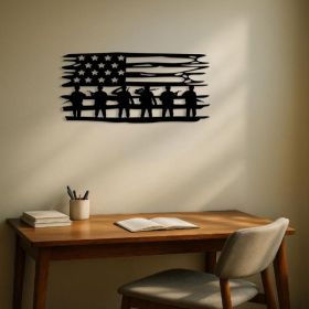 CIFbuy Patriotic American Flag Wall Art Metal Stars Stripes Honoring USA Military Indoor Outdoor (Option: Defaulttitle)