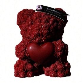 Premium Quality Aromatherapy Candles. Handmade Rose-Shaped, Perfect For Home or Office (Option: Rose Bear)