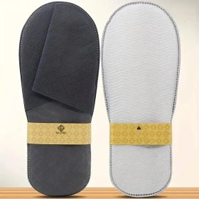 20 Pairs[ Five-star Hotel Disposable Slippers ], Suitable For Hotels, Spas, Travel, Shotless Families, Spa Slippers With Bags, Anti-slip, Individ (Option: DarkGray)