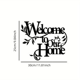 CIFbuy Aluminum Welcome Floral Wall Art Home Entryway Decor (Option: Defaulttitle)