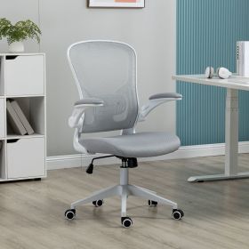 Ergonomic Mesh Office Chair with Breathable Back, Adjustable Height, Padded Seat & Armrests, 250 lbs Capacity (Color: Gray)