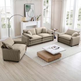 Luxurious and Sophisticated Sofa Set with Soft Cushions and Pillows, Sofa Set for Living Rooms and Clubs as well as Home Theaters (Color: as Pic)