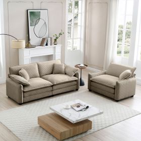 Modern Living Room Sofa Two Pieces Set, Suitable for Living room and Small Apartment (Color: as Pic)