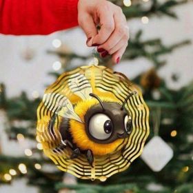 CIFbuy Whimsical Bee 3D Kinetic Wind Spinner Outdoor Decor Handcrafted Hanging Ornament (Option: Defaulttitle)